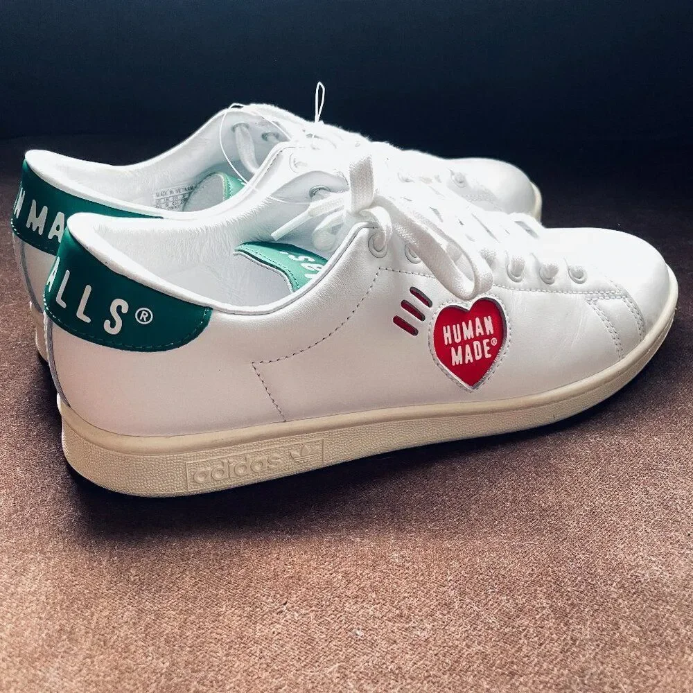 Adidas Stan Smith Human Made Athletic Tennis Shoe White Trainer Mens 9.5 RARE SZ